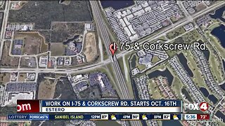 Roadwork to begin on I-75 and Corkscrew interchange this month