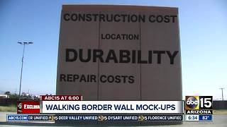 US Border Patrol agents react to President Trump's border wall prototypes