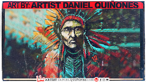 Time-Lapse Drawing & digital art | Native American Indian | - by Artist Daniel Quinones