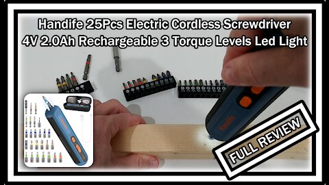 HANDLIFE Electric Rechargeable Screwdriver, Model 2102, 3 Torque Levels, Led Light, FULL REVIEW