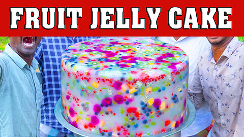 FRUIT JELLY CAKE | Colorful Healthy Fruit Jelly Cake Recipe Making in Village | Agar Agar Jelly
