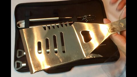 Premium Stainless Steel BBQ Grill Tools Set with Case by Kona review KNA-7647