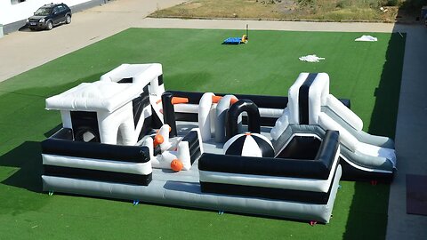 Black And White Inflatable Fun City #inflatables #inflatable #trampoline #bouncer #catle #jumping