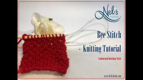 Bee Stitch Pattern Tutorial for Beginners - Continental Knitting
