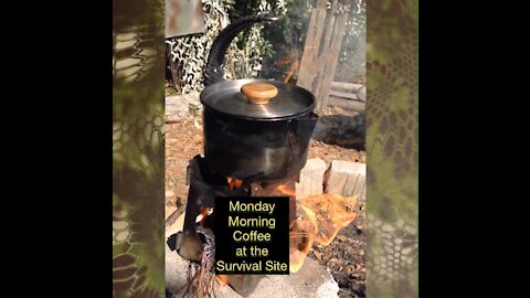 Monday morning coffee at the survival site