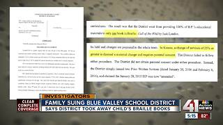 Family of student who is blind files federal lawsuit against Blue Valley Schools