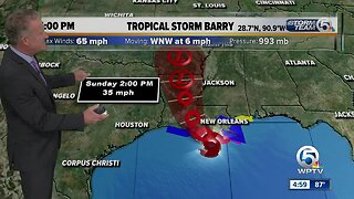 UPDATE: Tropical Storm Barry heads toward Louisiana with 65 mph winds, expected to be hurricane by landfall