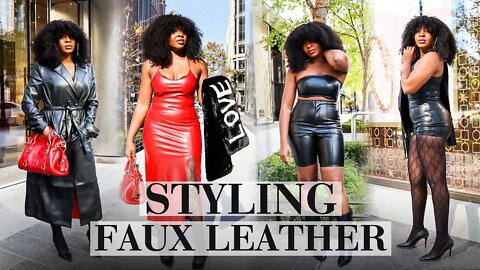 HOW TO STYLE FAUX LEATHER FALL 2021 | ZARA | GOOD AMERICAN | ABERCROMBIE | FENDI GUCCI & MORE