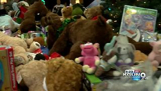 Motorcyclists donating toys to local charities