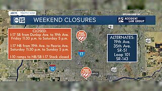 Weekend construction April 17-19