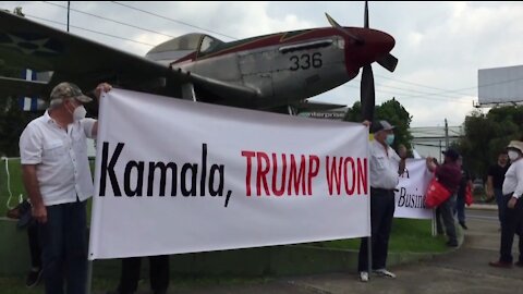 Guatemalan Protestors Gather with SAVAGE Messages for VP Harris