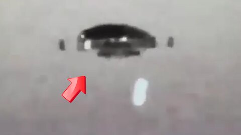 Disk-shaped UFO explored with small UFO near a rocky mountain [Space]
