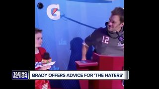 Dealing with the haters: Tom Brady offers advice at Super Bowl