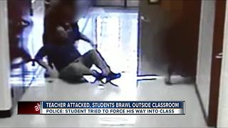 Teacher attacked, students brawl outside classroom