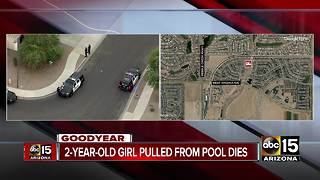 2-year-old girl dies after pulled from Goodyear pool