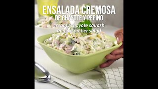 Creamy Cucumber, Chayote, Cabbage, Ham and Celery Salad