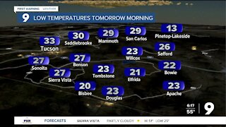 Overnight lows drop close to freezing