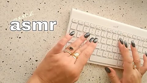 【#ASMR】3hrs of #keyboardtapping #keyboard #tapping #keyboardasmr #blacknails #longblacknails