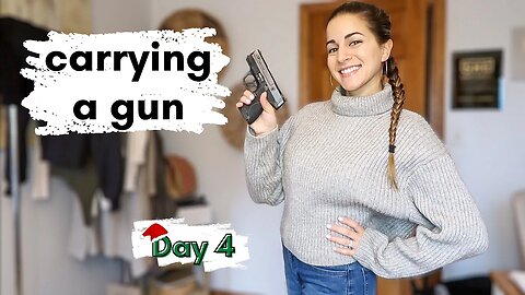cropped sweater concealed carry | working at a coffee shop, surprise package, 12 Days of Carry day 4