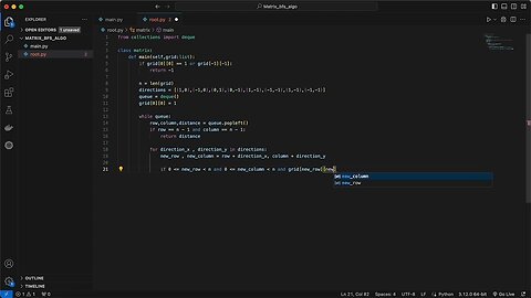 Matrix BFS Shortest Path in Python