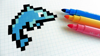 how to Draw Kawaii Dolphin - Hello Pixel Art by Garbi KW