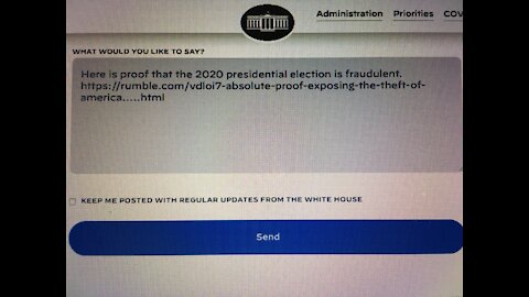 Proof Sent To White House 2020 Election Fraud!