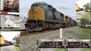Three way Train Meet in Creston, Ohio April 17, 2021
