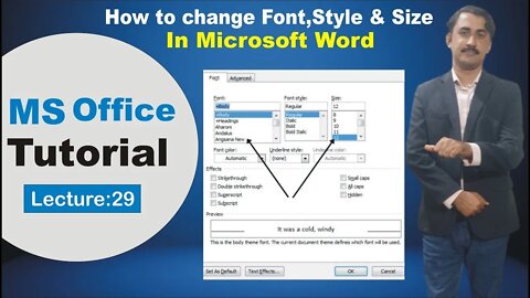 How to change Font, Font Size, Font Style or Design In MS Word|Sadar Khan Tv