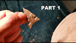 Flintknapping Arrowhead on a Flake 1/2