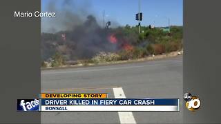 Driver killed in fiery car crash