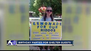 Five-year-old hosts parties for homeless kids