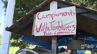 Families sleeping in tents after Puerto Rico earthquakes