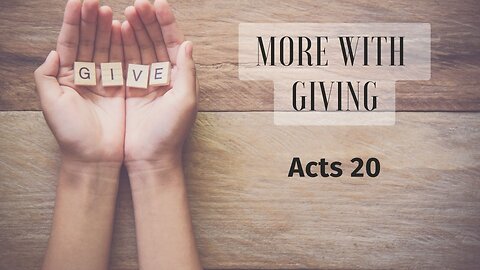 More With Giving - Pastor Jeremy Stout