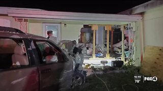 Car crashes into Port Charlotte home sending the owner to the hospital