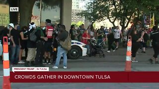 Protesters gather in downtown Tulsa