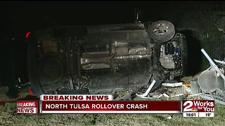 Juvenile driver transported to hospital after north Tulsa rollover crash