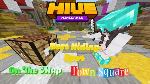 Minecraft Bedrock on the Hive. Best hiding spot for the map Town Square!