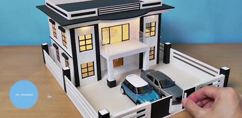 Making A Modern Residential Building Model | Miniature House