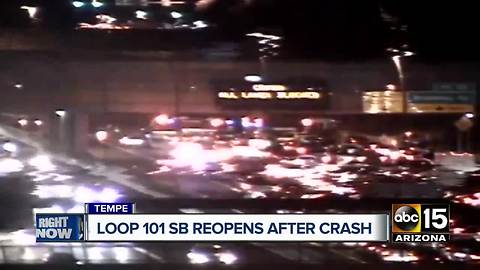 Roads reopened after crash on Loop 101 near University