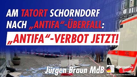 Tatort Schorndorf nach "Antifa"-Überfall: "Antifa"-Verbot jetzt!