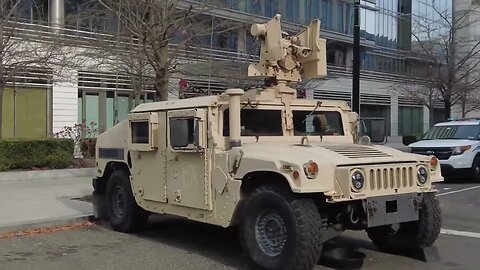 National Guard Units on the Streets of Washington as African Summit motorcades zip around the city.