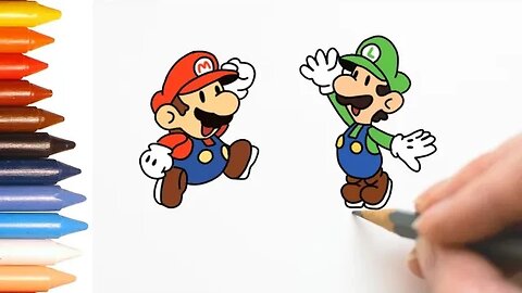 COMO DESENHAR MARIO BROS E LUIGI FÁCIL #mario #luigi #mariobros