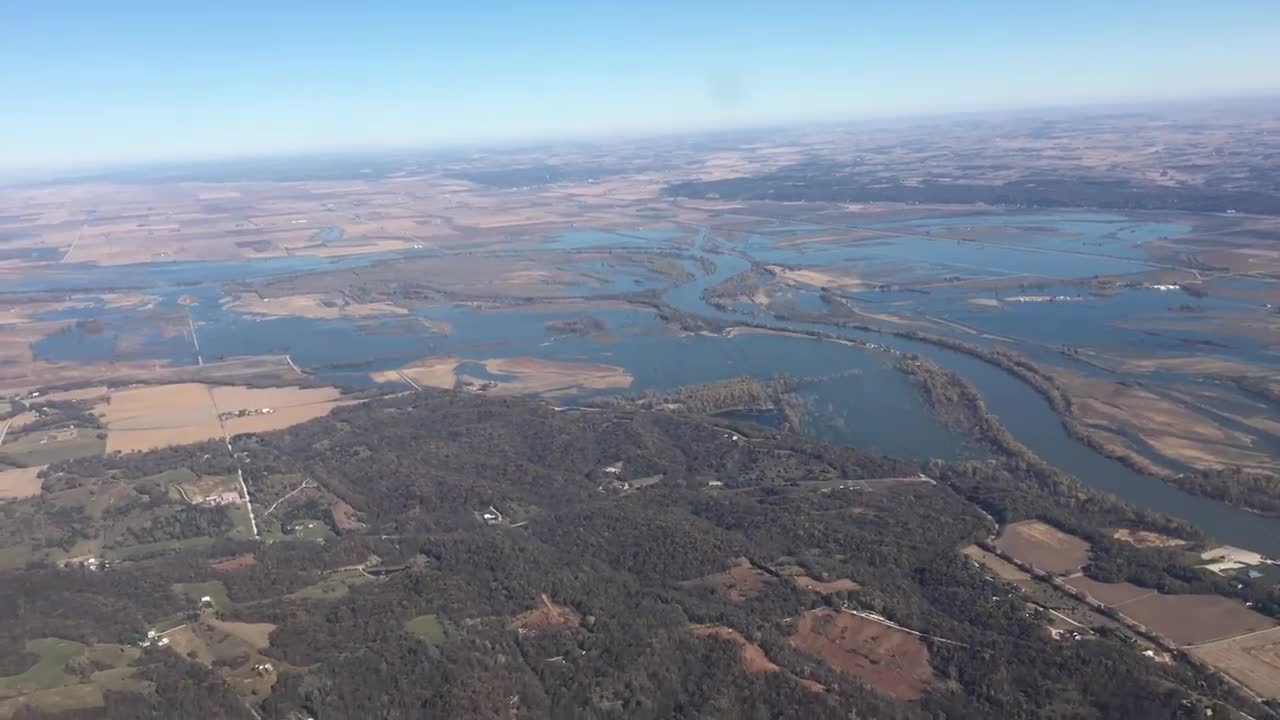 Aerial view of flooding