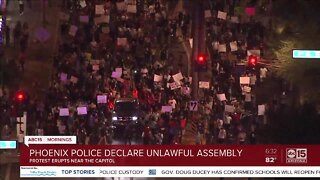 Protesters crowd downtown Phoenix streets