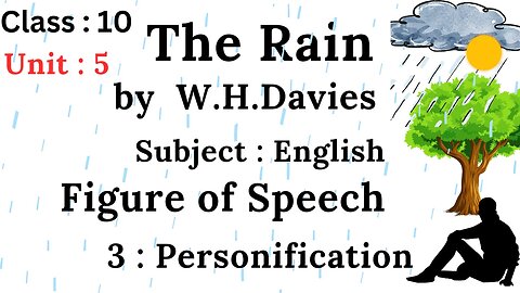The Rain by W H Davies || figure of speech || Metaphor || Analysis