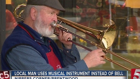 Volunteer Plays Trombone Instead Of Ringing Bell