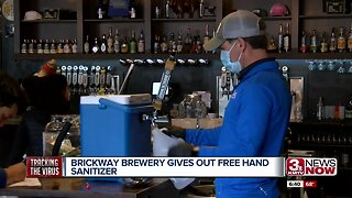 Brickway Brewery gives out free hand sanitizer