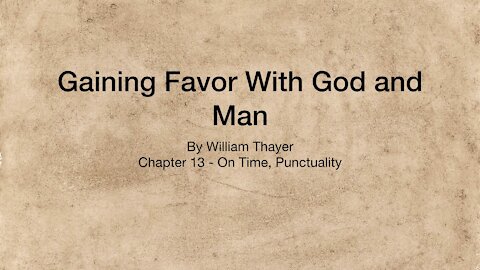 Chapter 13 - On time, Punctuality