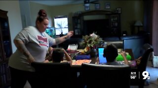 Tucson mom juggles seven kids learning at home