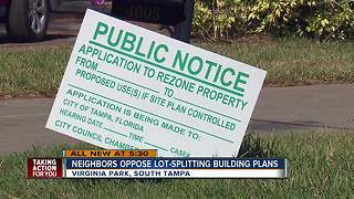 Homeowners against lot-splitting in South Tampa neighborhood